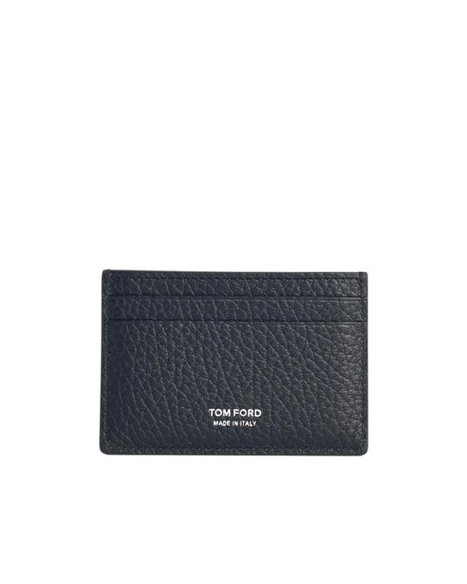 Tom Ford Blue Logo Printed Card Holder for men