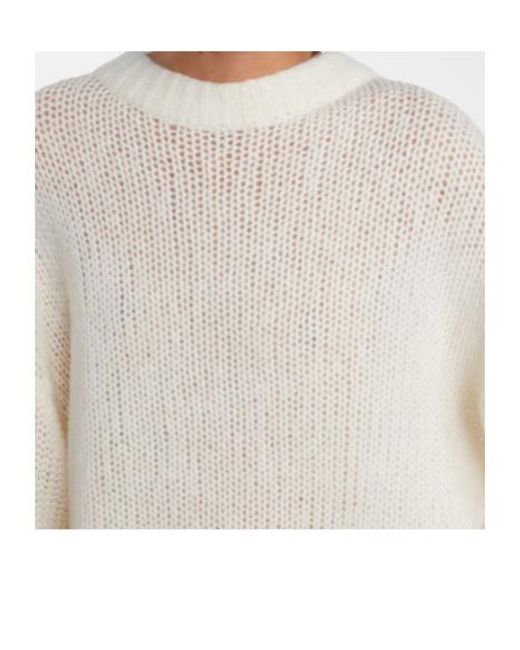 Lisa Yang White Crew Neck Knit Sweater