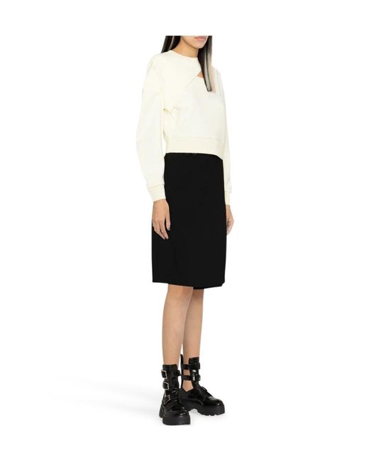 McQueen White Logo Embroidered Cut-Out Sweatshirt