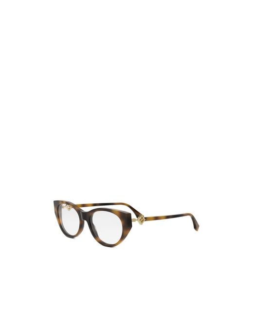 Fendi White Eyewear Ff Diamonds Cat-Eye Frame Glasses for men