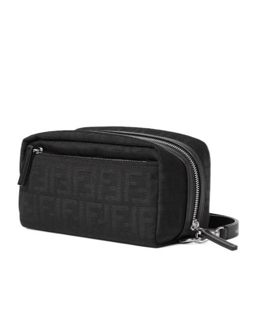 Fendi Black Double Zip Toiletry Ase Small for men