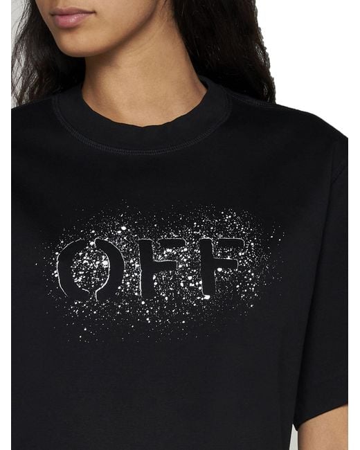 Off-White c/o Virgil Abloh Black Logo Printed Crewneck T-Shirt