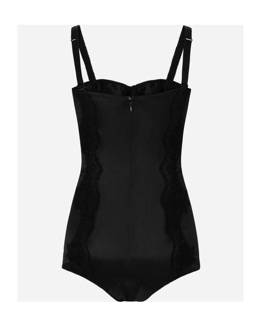 Dolce & Gabbana Black Silk Bodysuit