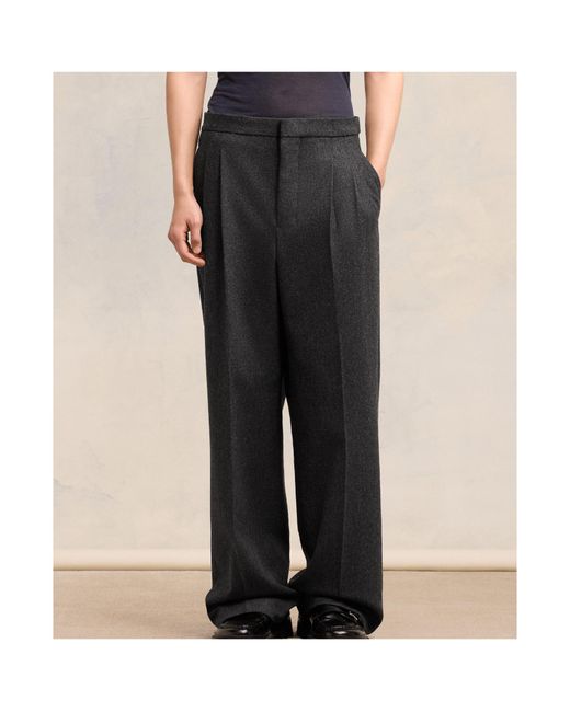 AMI Black Ami Alexandre Mattiussi Wide-Leg Large Fit Trousers for men