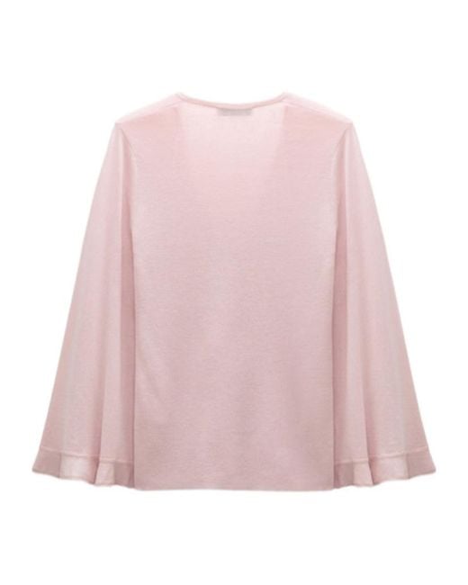 Dorothee Schumacher Pink Refined Essentials Lace-Up Flared-Sleeve Sweater