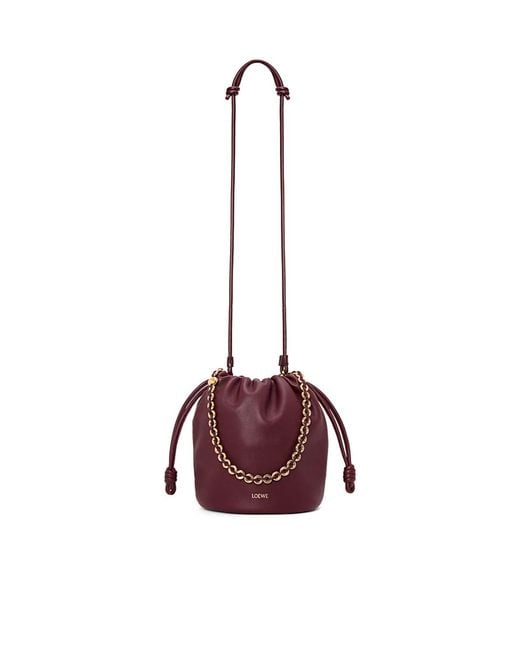 Loewe Red Flamenco Purse Bucket Bag