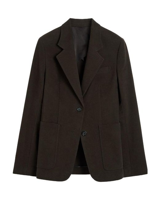 Totême  Black Single-Breasted Cotton Blazer