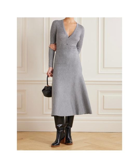Gabriela Hearst Gray Long Sleeve Cardigan