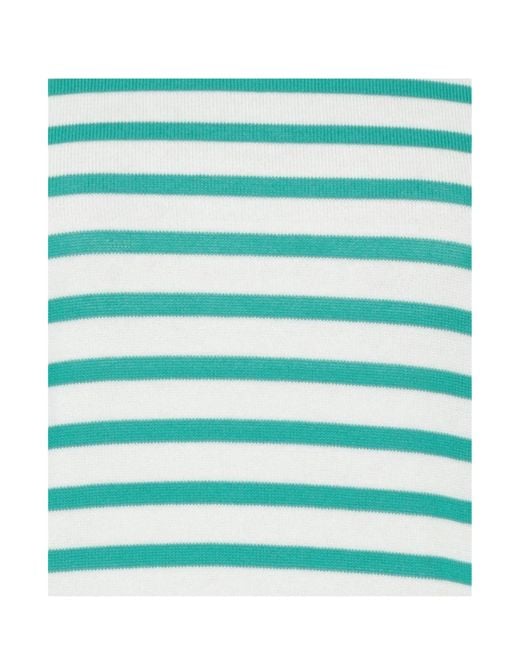 Max Mara Green Striped Short-Sleeved Knitted Top