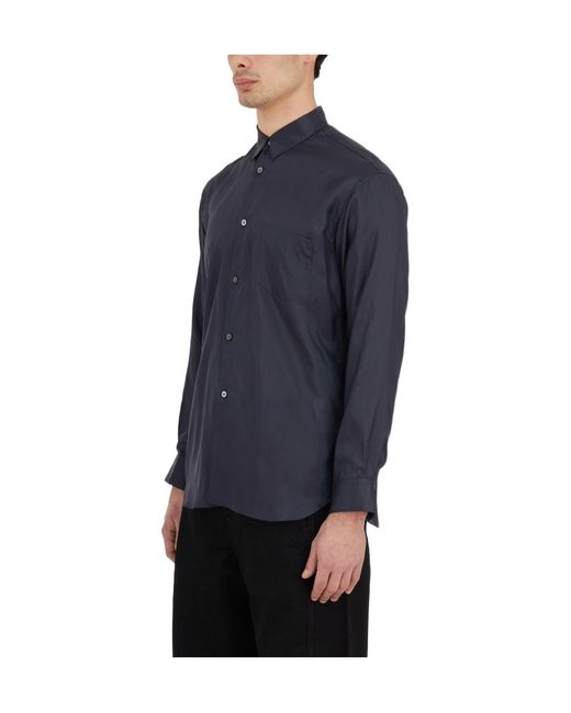 Comme des Garçons Blue Long-Sleeved Shirt for men