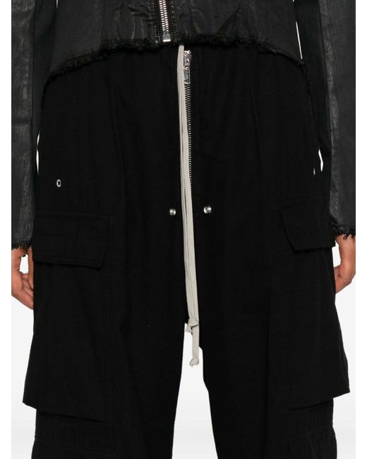 Rick Owens Black Pocket Detailed Drawstring Pants