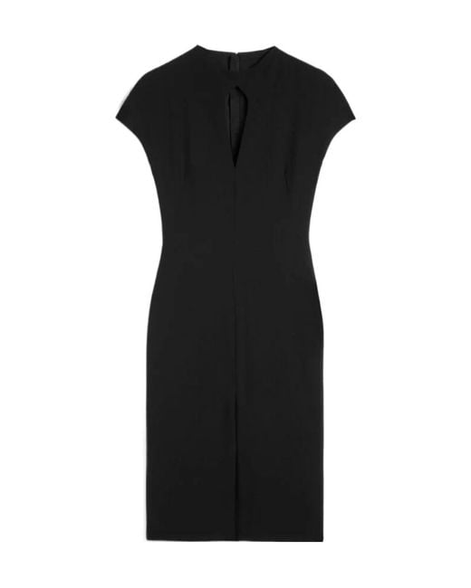 Jil Sander Black Keyhole Neck Midi Dress
