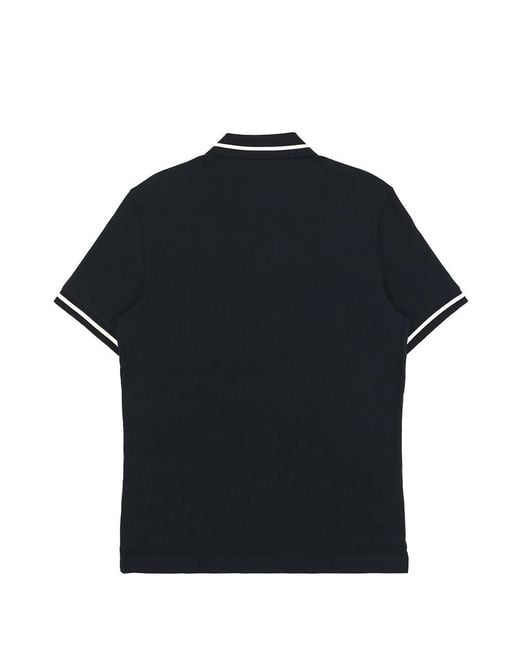 Emporio Armani Blue Logo Embroidered Polo Shirt for men