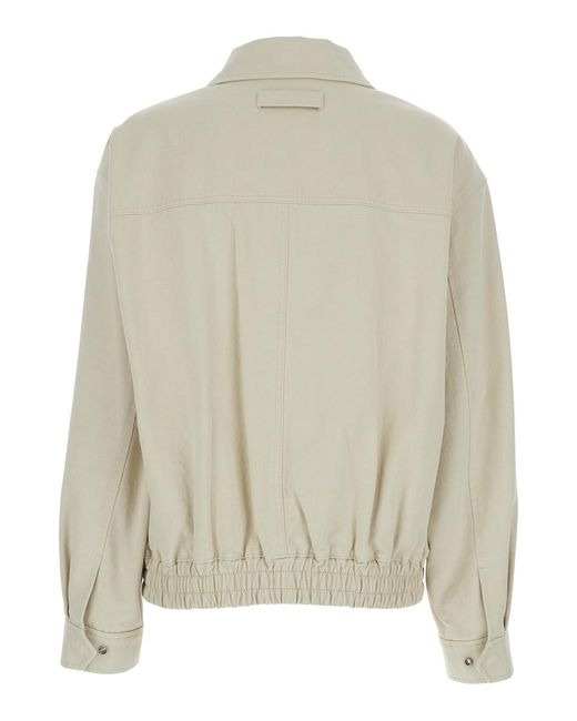 DUNST White Elasticated Waistband Zip-Up Jacket for men