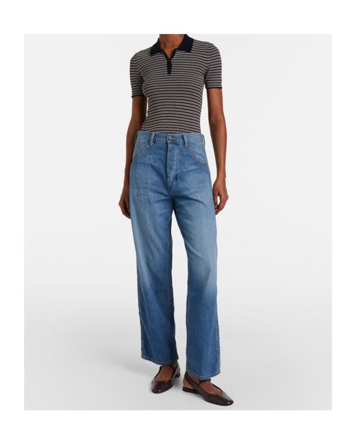 Nili Lotan Blue Wide Leg Jeans