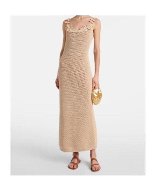Elie Saab Natural Floral Tulle Dress