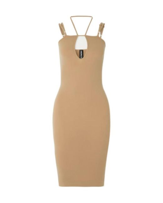 ANDREADAMO Natural Cutout Midi Dress