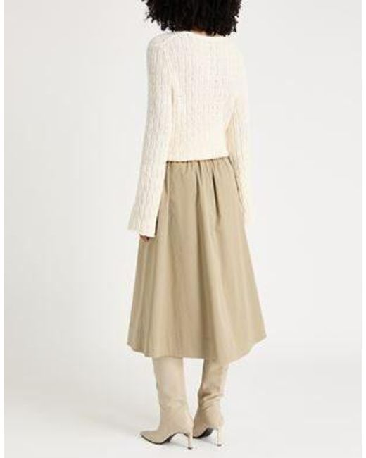 Brunello Cucinelli Natural Solid Color Stretch Twill Skirt
