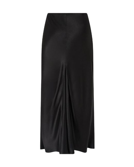 Pinko Black Long Satin Skirt