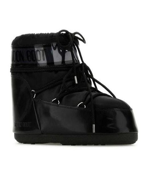 Moon Boot Black Classic Low Glance Lace-Up Snow Boots