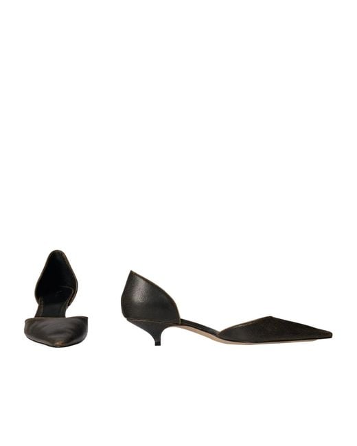 The Row Black Pointed-Toe High-Heeled Sandals