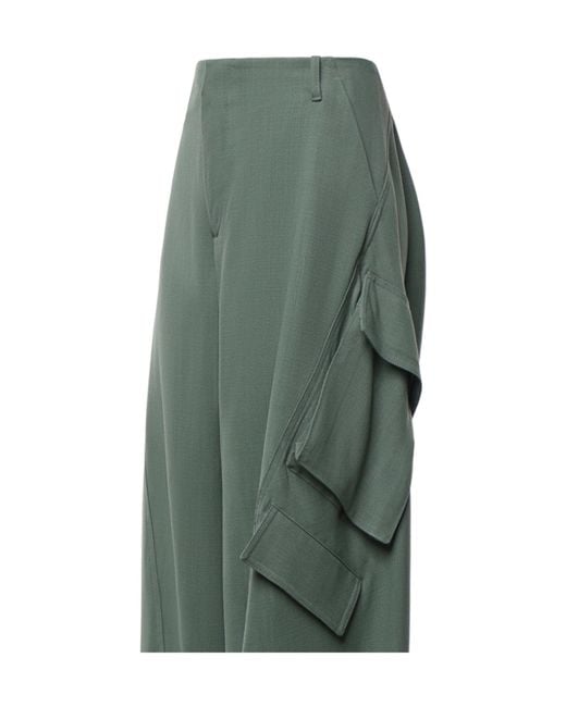 Alaïa Green Alaïa Draped Wide-Leg Pants