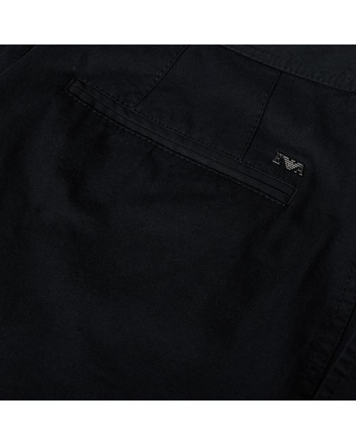 Emporio Armani Black Minimalist Slim-Fit Trousers for men