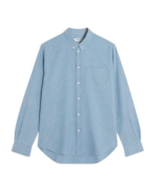 Maison Kitsuné Blue Maison Kitsuné Profile Fox Regular Fit Shirt for men