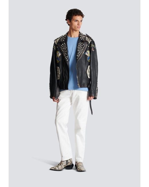 Balmain Black Biker Jacket for men