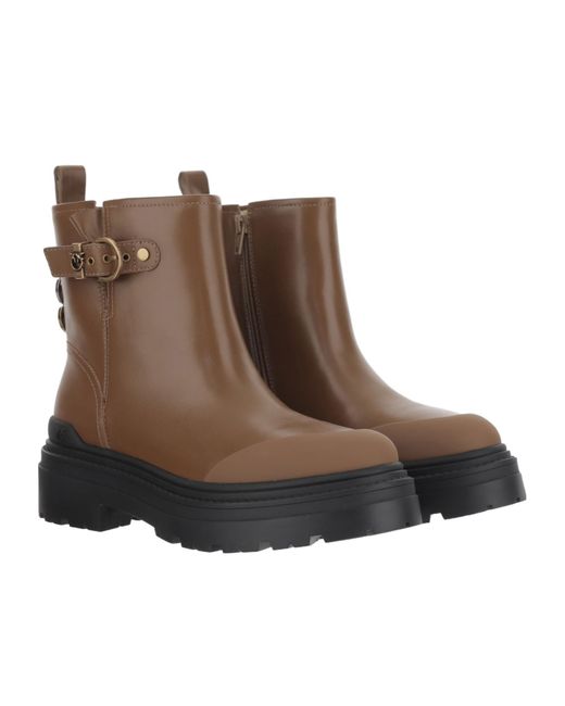 Pinko Brown Mia 21 Ankle Boots
