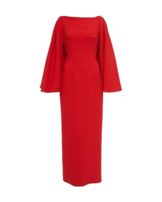 Emilia Wickstead Red Niesha Crêpe Midi Dress