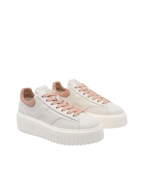 Hogan White Platform Low-Top Sneakers