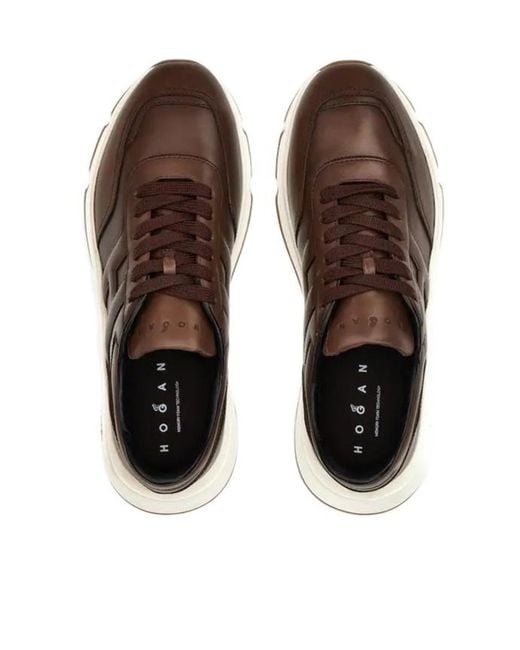 Hogan Brown Hyperlight Lace-Up Sneakers for men