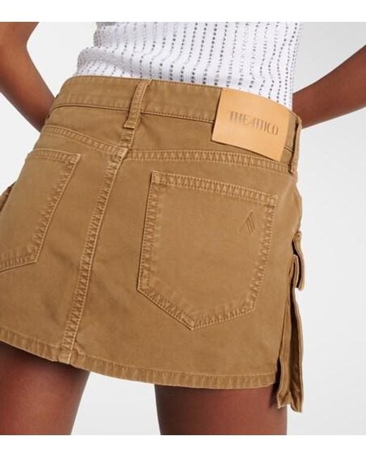 The Attico Natural Fay Denim Cargo Miniskirt