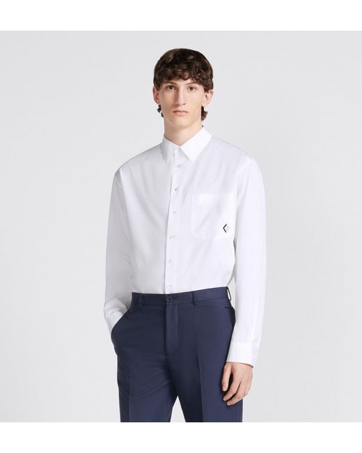 Dior White Homme Long-Sleeved Button-Up Shirt for men