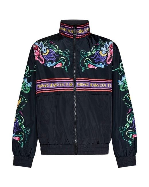 Versace Jeans Blue Floral Graphic Print Jacket for men