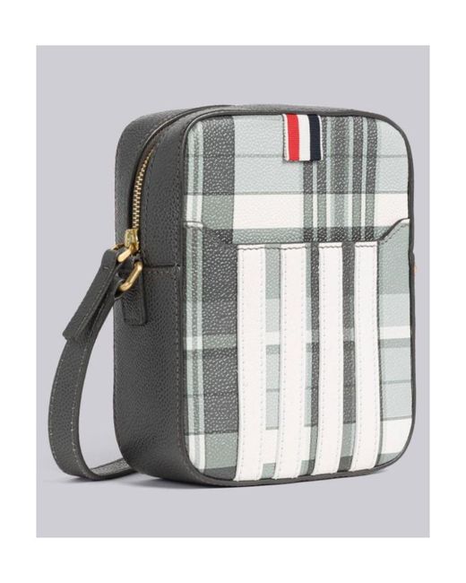 Thom Browne Multicolor Checkered Zipped Messenger Bag for men