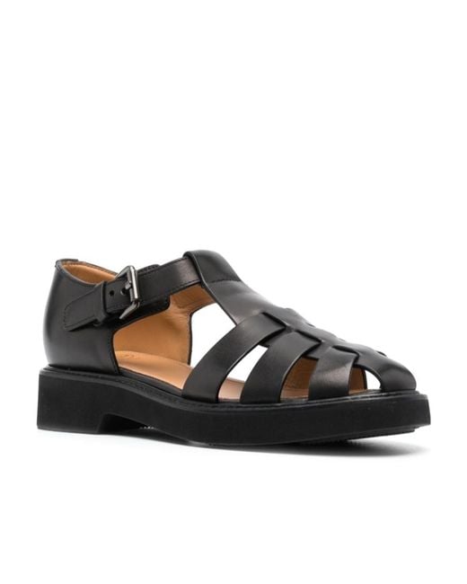 Church's Black Hove Round Toe Sandals