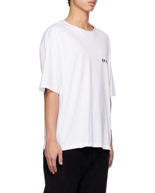 A.P.C. White Logo-Printed Crewneck T-Shirt for men