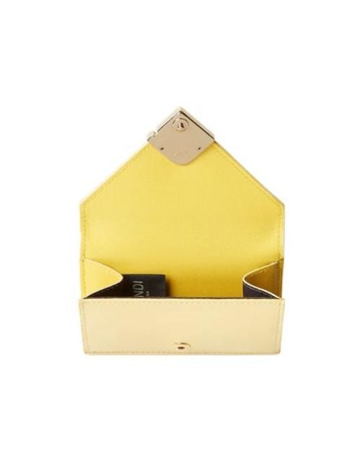 Fendi Yellow Ff Diamonds Micro Trifold