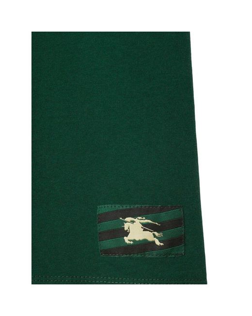 Burberry Green Logo Patch Crewneck T-Shirt