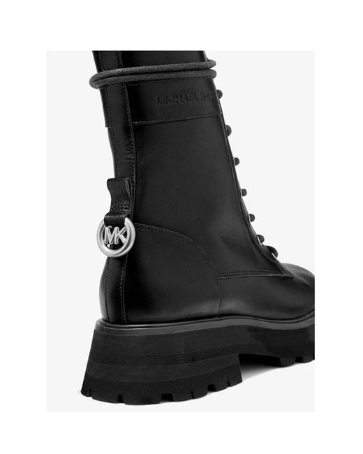 Michael Kors Black Lace-Up Ankle Boots
