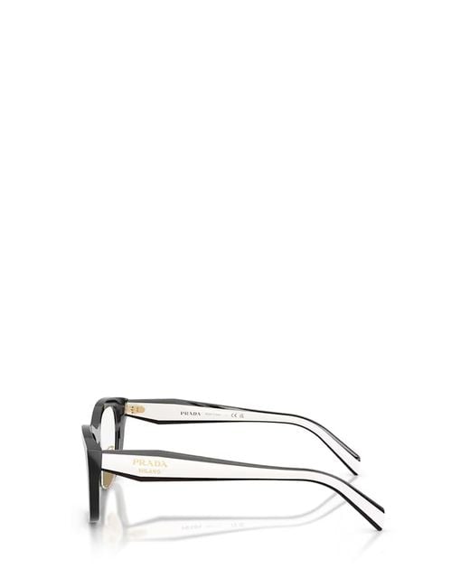 Prada White Eyewear Rectangle Frame Glasses