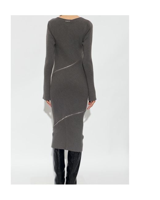 The Attico Gray Long-Sleeved Dress