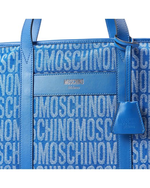 Moschino Blue Minimalist Tote Bag