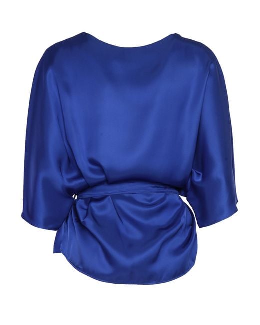 P.A.R.O.S.H. Blue Belted Blouse Viscose