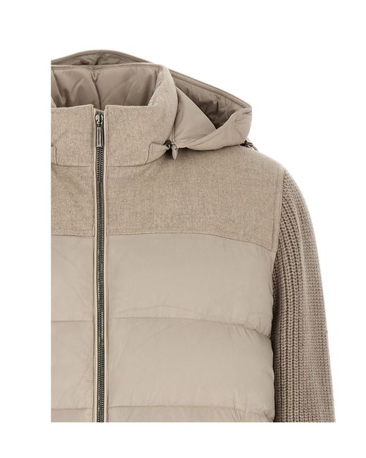 Moorer Natural Zippered Down Jacket for men