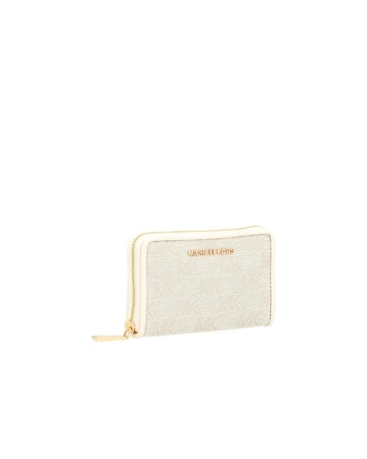 Michael Kors White Jet Set Monogram-Pattern Wallet