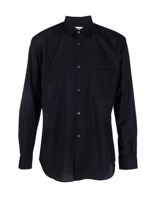 Comme des Garçons Blue Comme Des Garçons Shirt Long-Sleeved Buttoned Shirt for men
