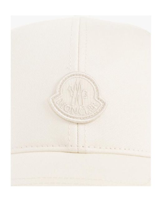 Moncler White Logo Patch Baseball Cap